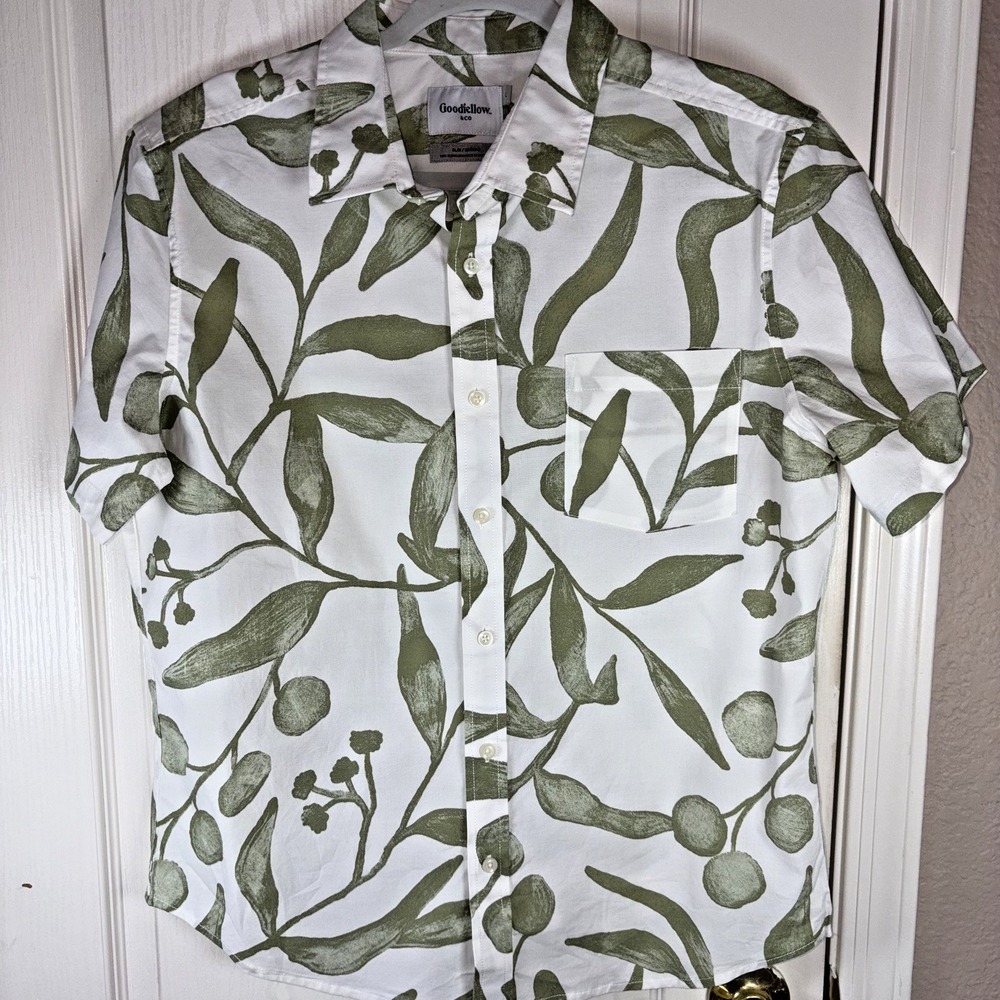 Goodfellow & Co Men's  Short Sleeve‎ Button-Down Shirt Cotton Pocket Botanical